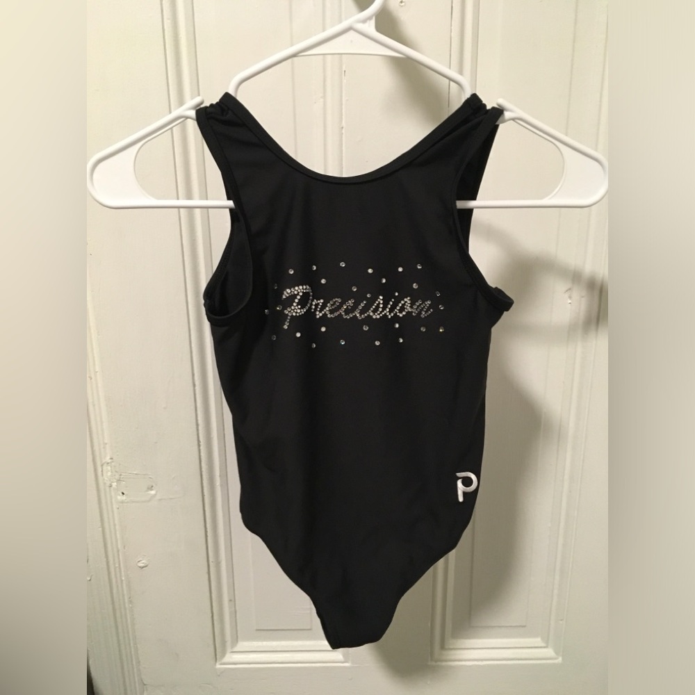 Precision Black Leotard with Silver Accents